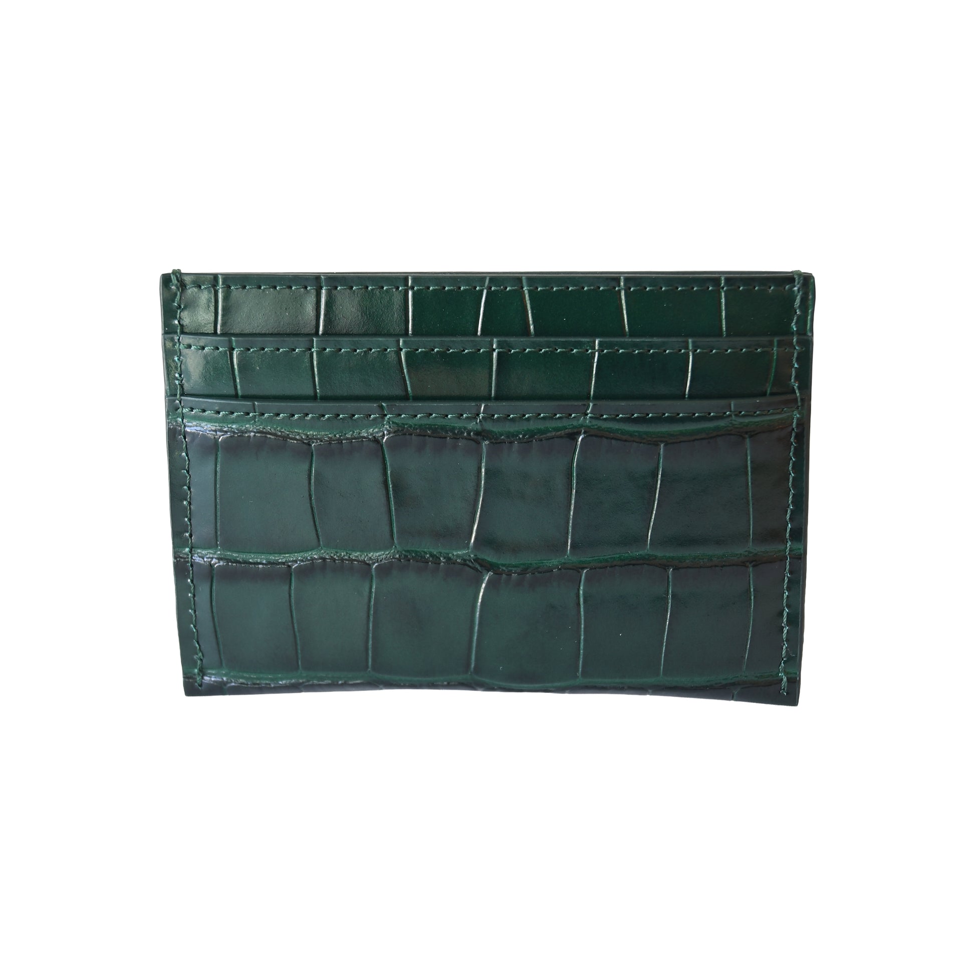 Chanel Crocodile Embossed Classic Card Holder Emerald Green- NOBLEMARS