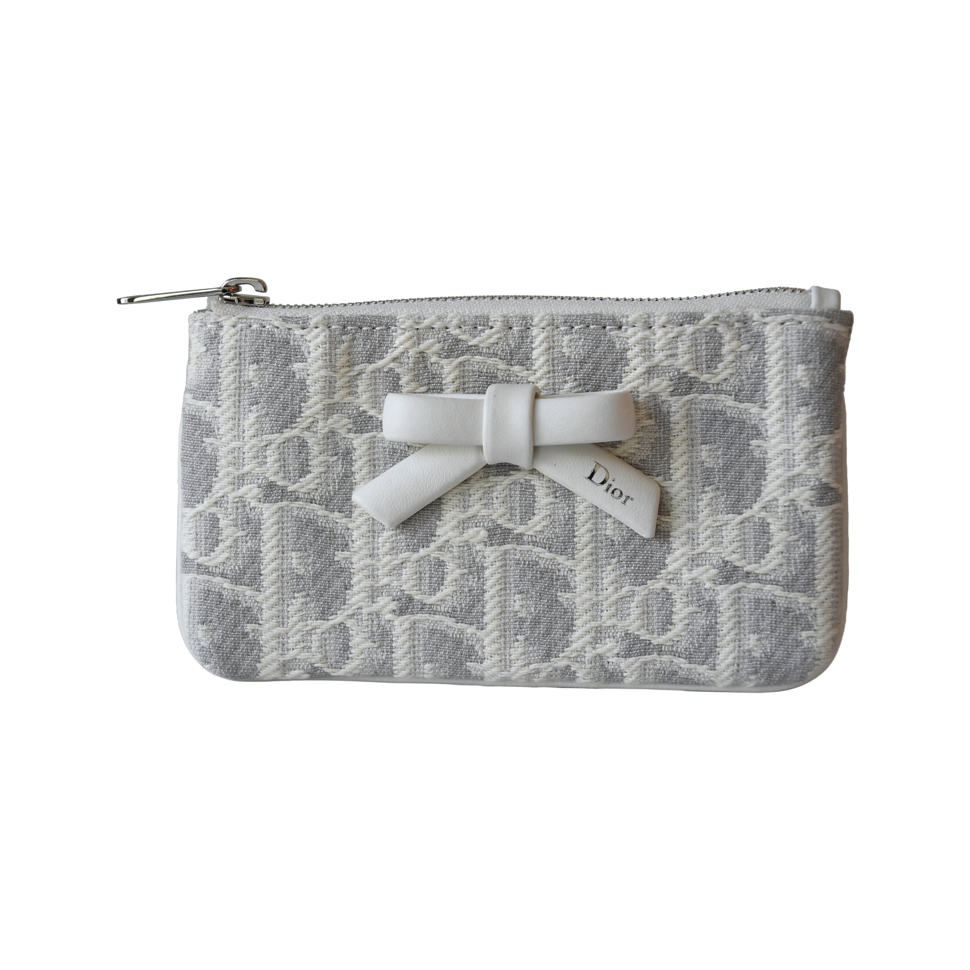 Dior Promenade Freesia Zipped Card Holder Pouch Latte Gray- NOBLEMARS