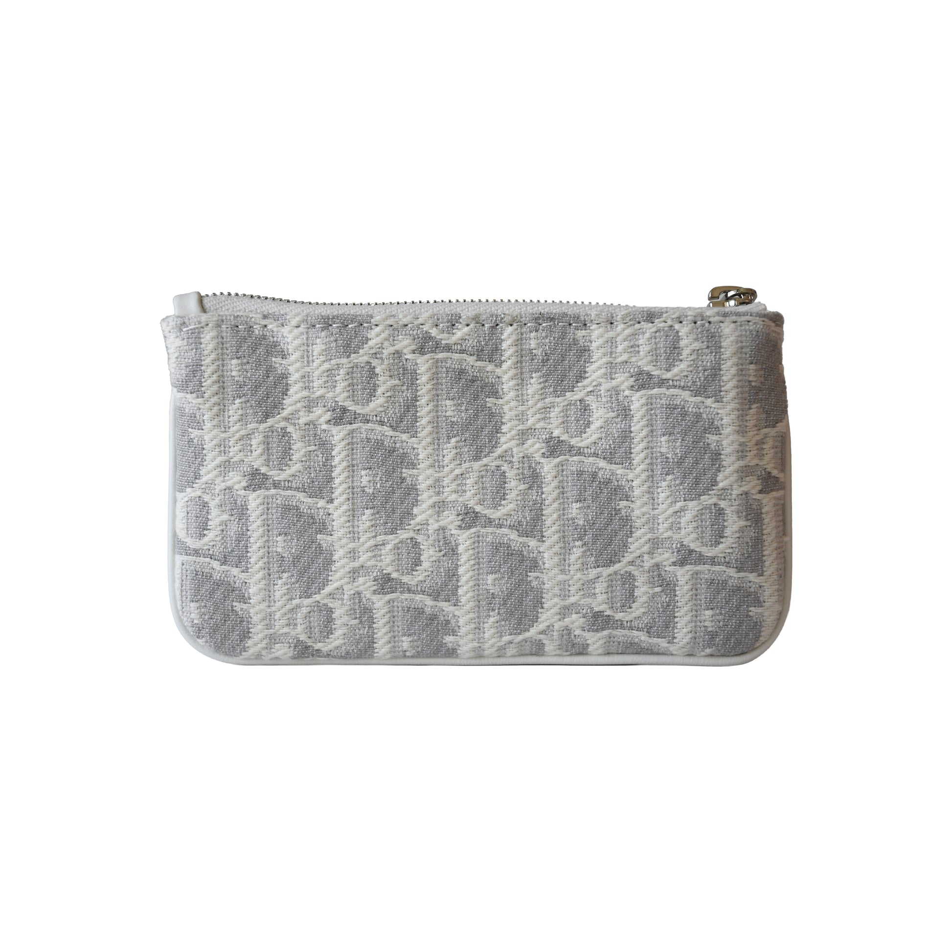 Dior Promenade Freesia Zipped Card Holder Pouch Latte Gray- NOBLEMARS