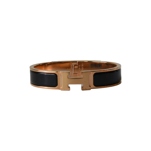 Hermes Clic H Bracelet Narrow PM Gold Black
