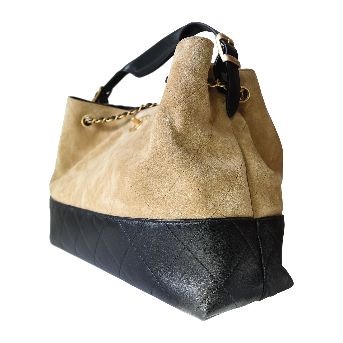 Chanel 25A Metiers d'Art Suede Small Shopping Bag Black Brown- NOBLEMARS