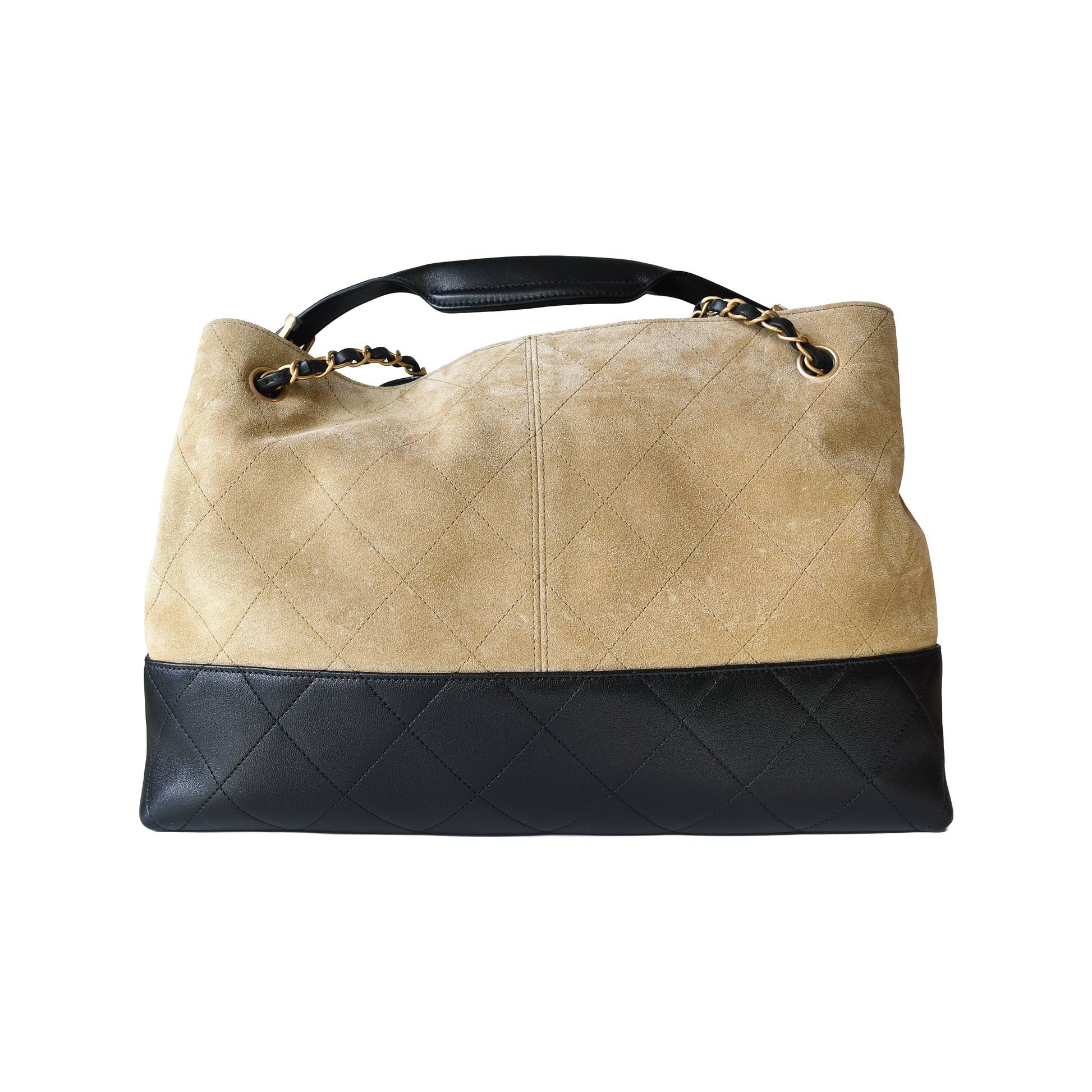 Chanel 25A Metiers d'Art Suede Small Shopping Bag Black Brown- NOBLEMARS