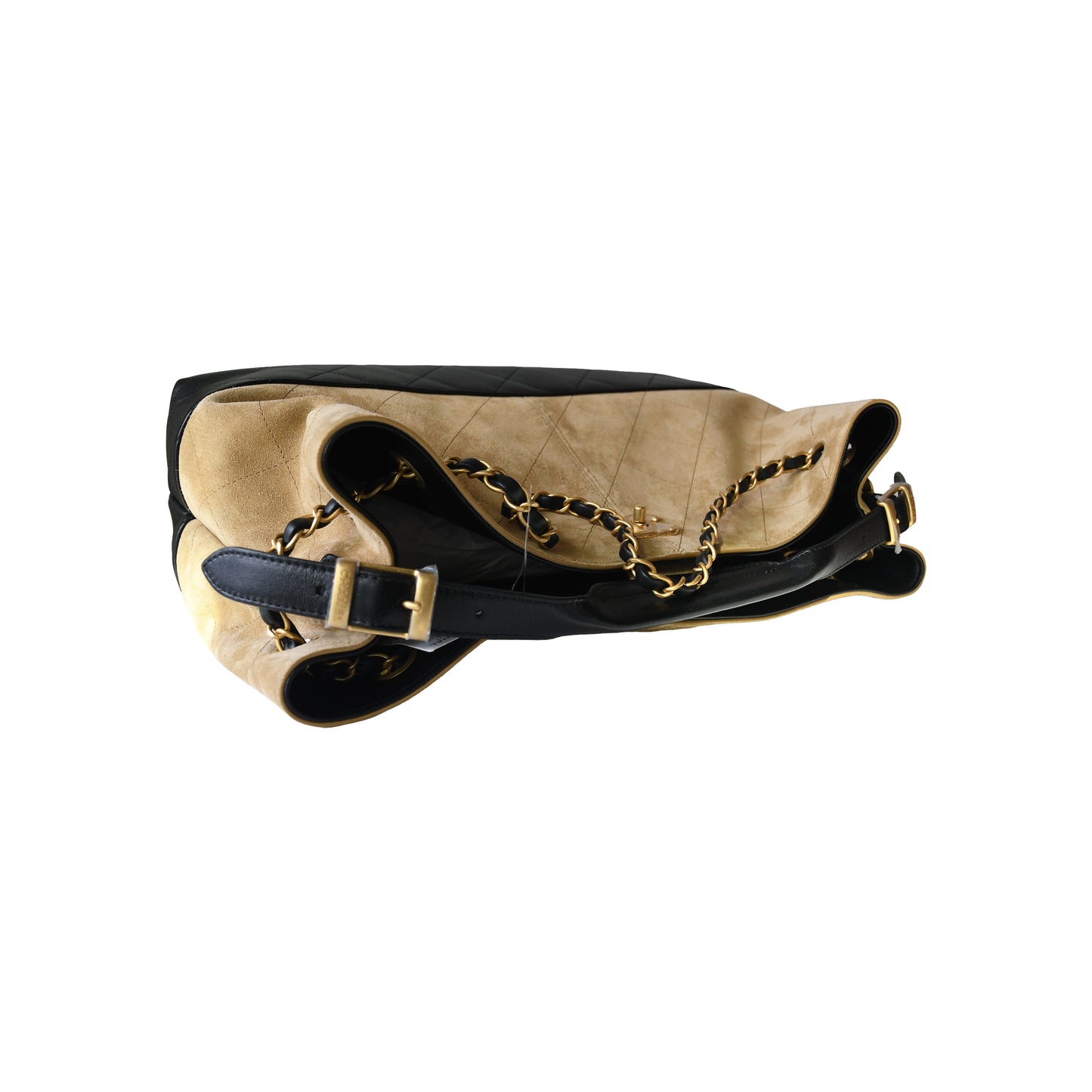 Chanel 25A Metiers d'Art Suede Small Shopping Bag Black Brown- NOBLEMARS