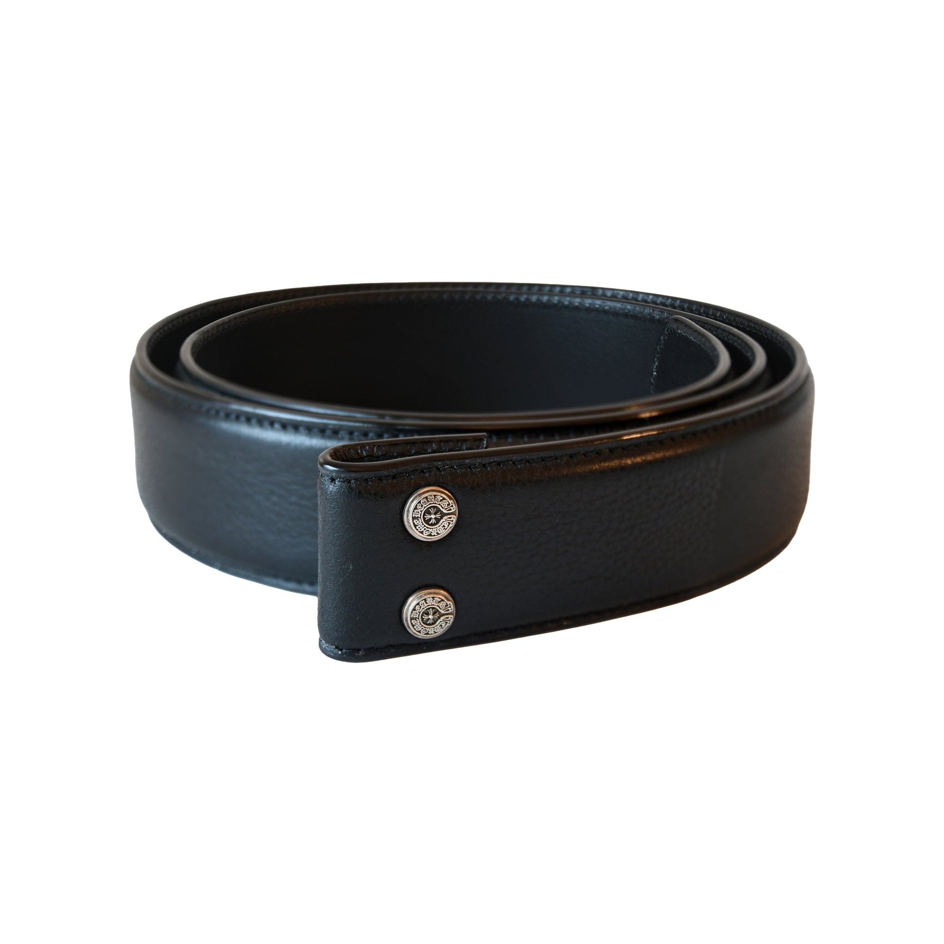 Chrome Hearts Leather Belt Strap Black- NOBLEMARS