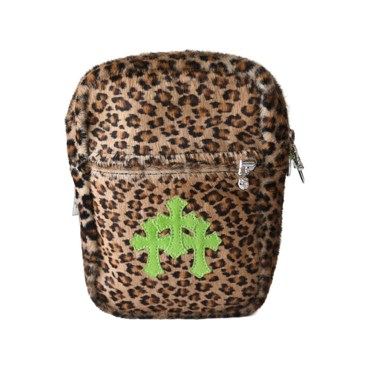 Chrome Hearts Leopard Pony Hair Taka Mini Shoulder Bag Brown- NOBLEMARS