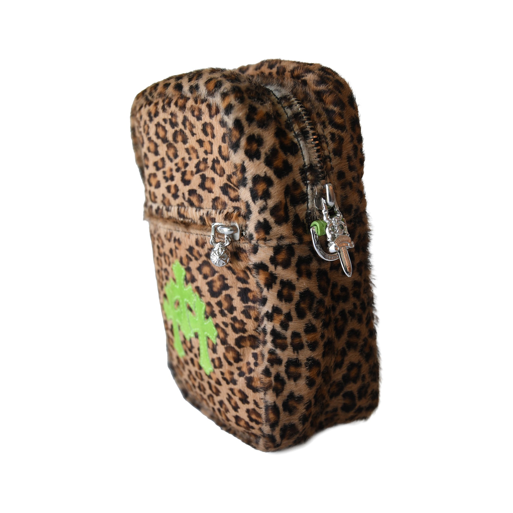 Chrome Hearts Leopard Pony Hair Taka Mini Shoulder Bag Brown- NOBLEMARS