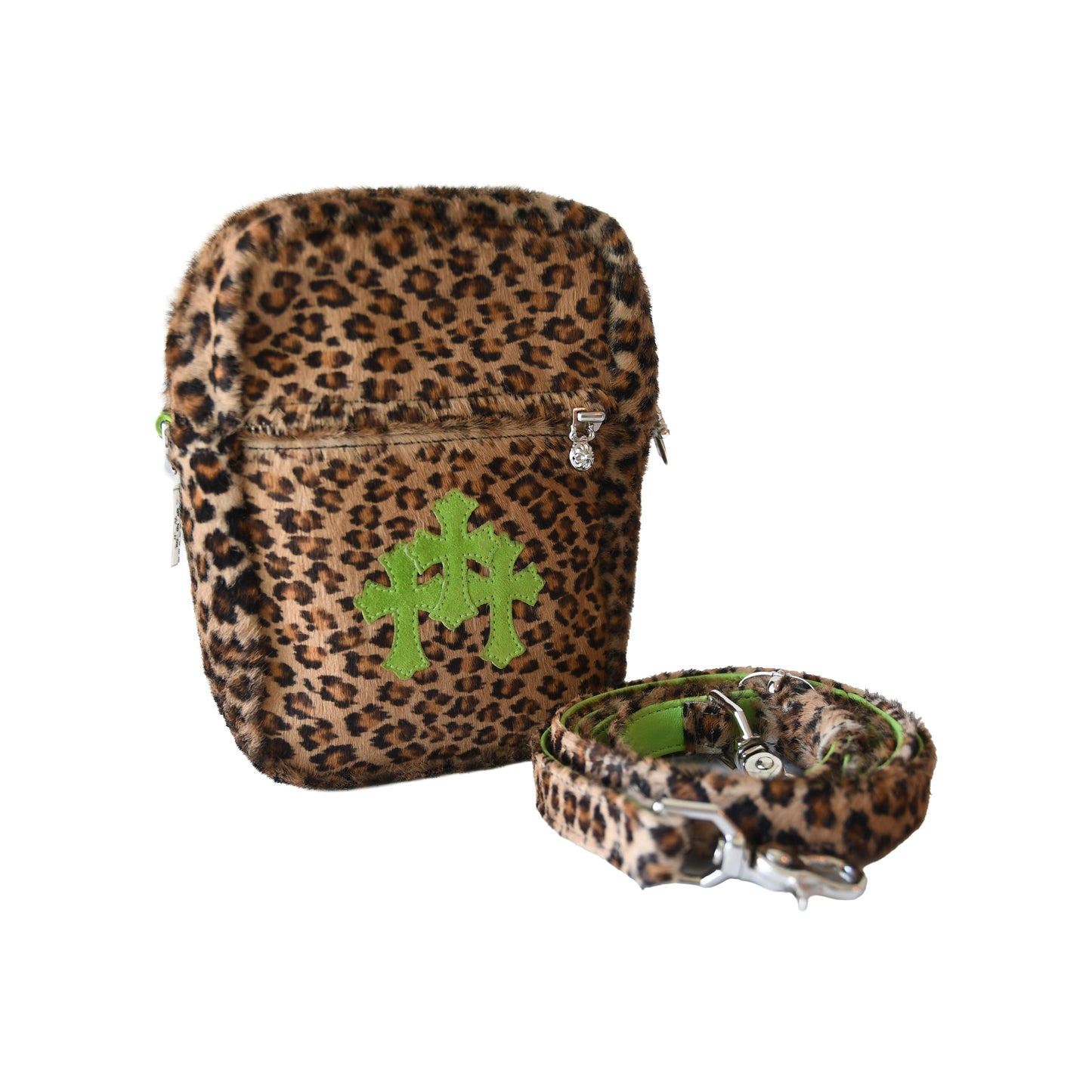Chrome Hearts Leopard Pony Hair Taka Mini Shoulder Bag Brown- NOBLEMARS