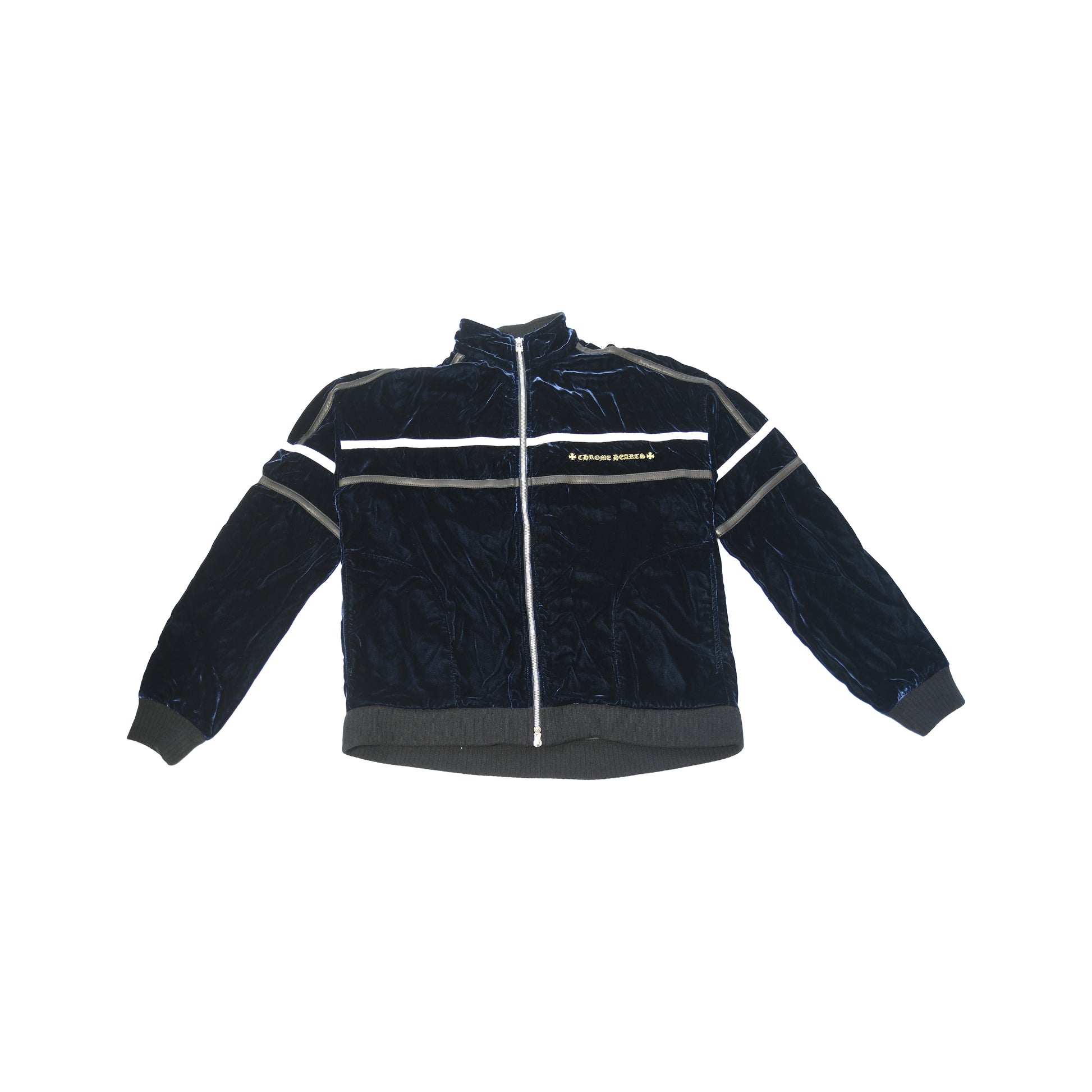 Chrome Hearts So It Goes Velour Track Jacket Navy- NOBLEMARS