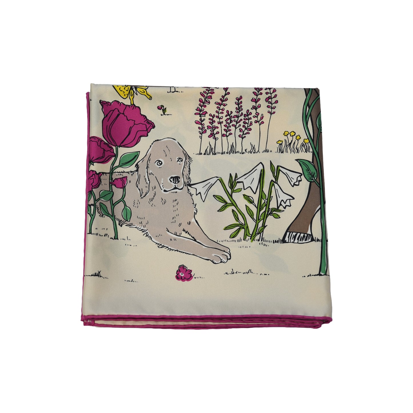 Hermes Le Pommier Sellier Carre 90 Scarf Cream