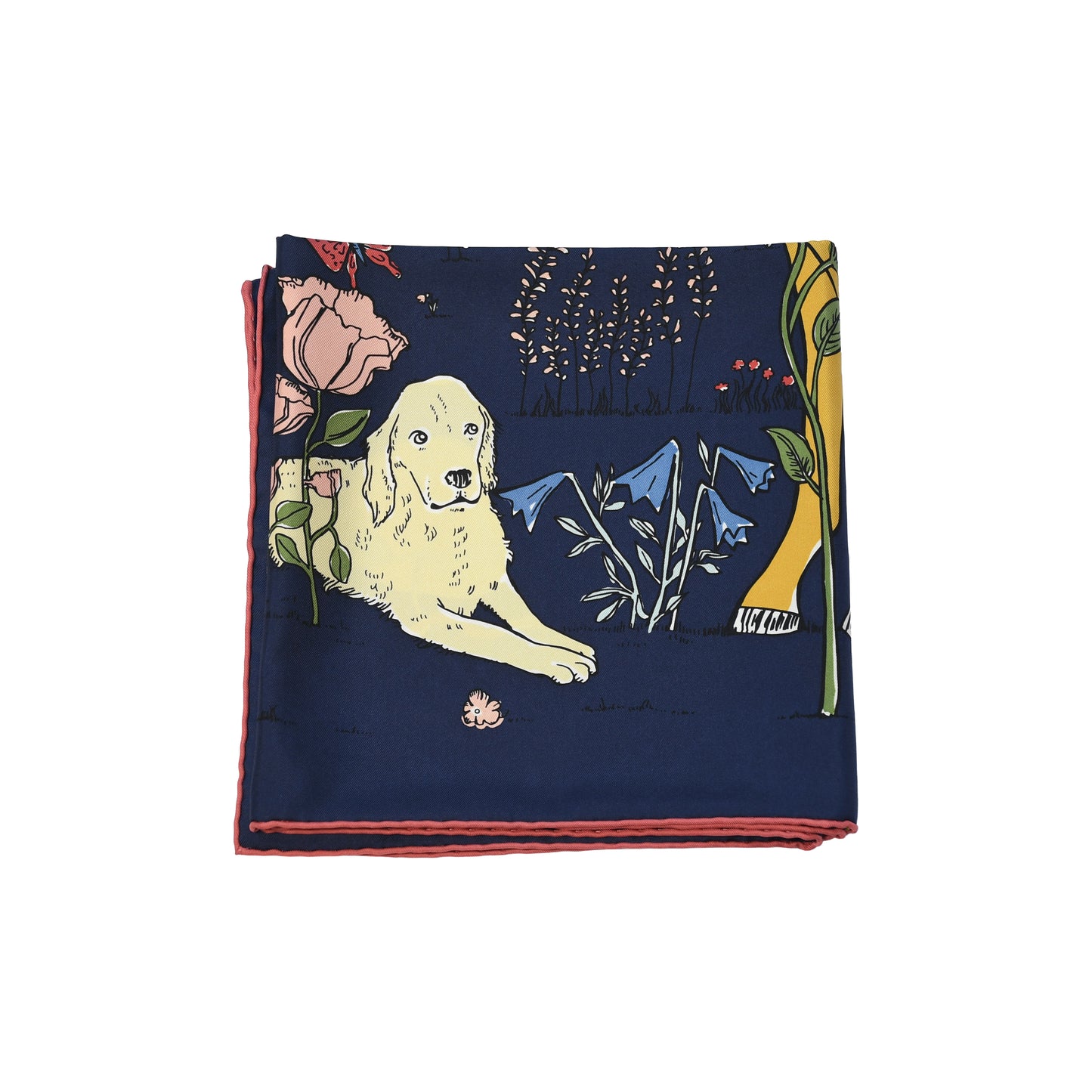 Hermes Le Pommier Sellier Carre 90 Scarf Navy Blue