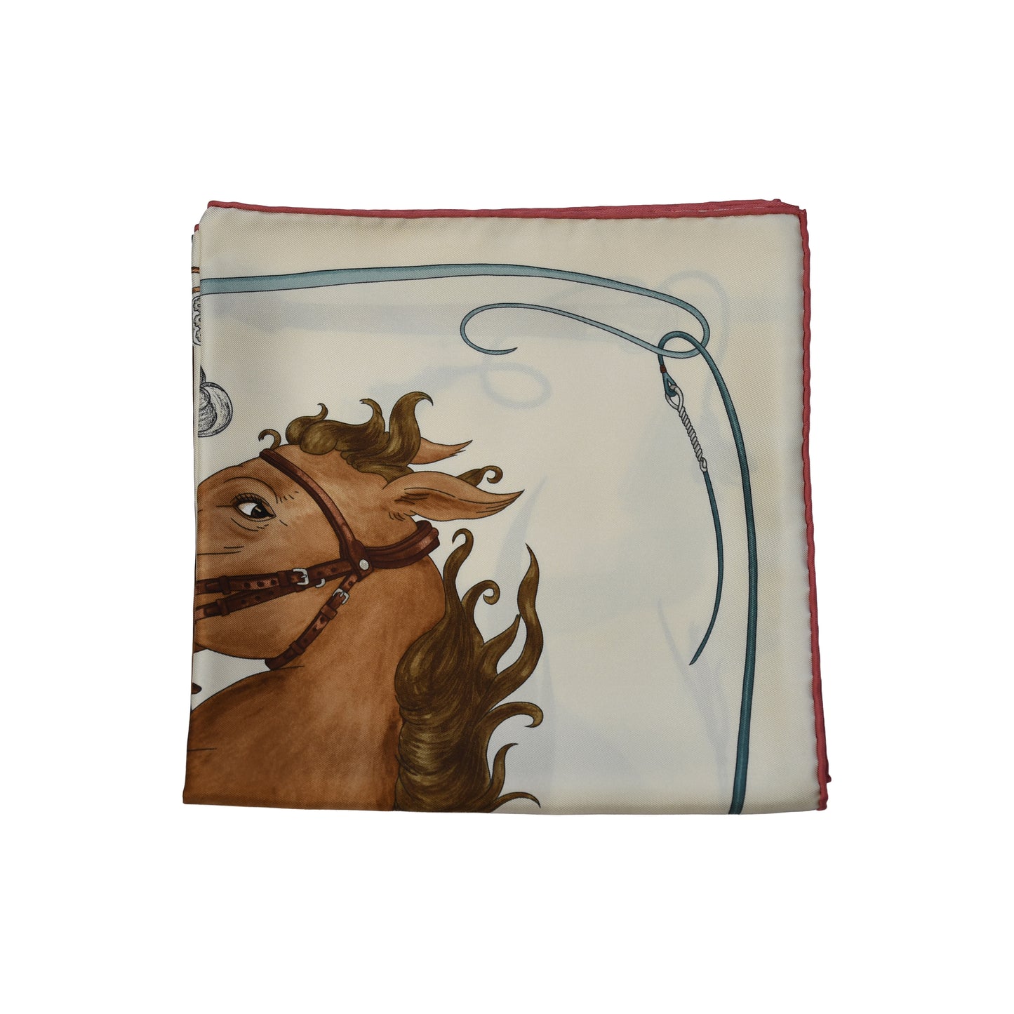 Hermes Grand Galop Carre 90 Scarf Cream