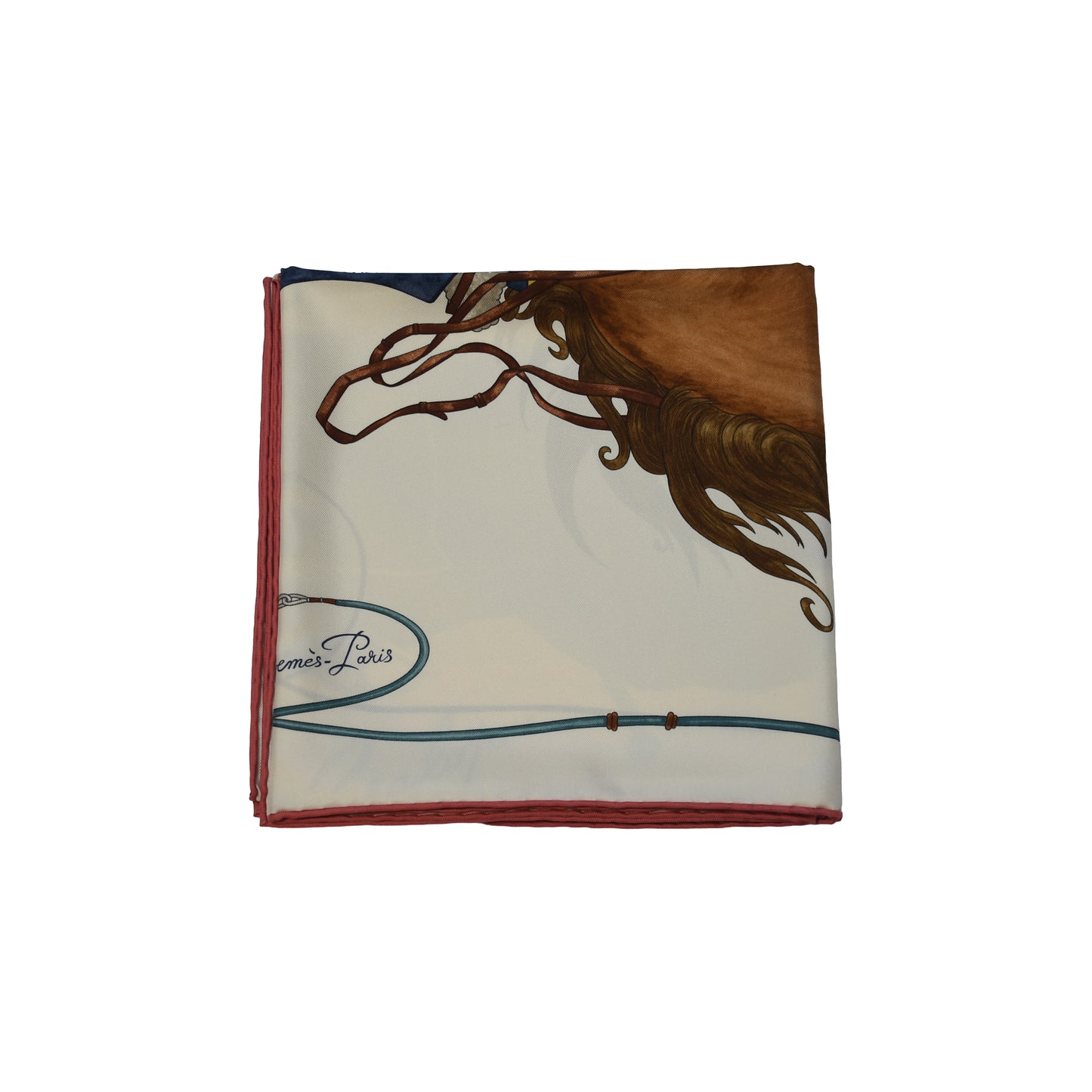 Hermes Grand Galop Carre 90 Scarf Cream