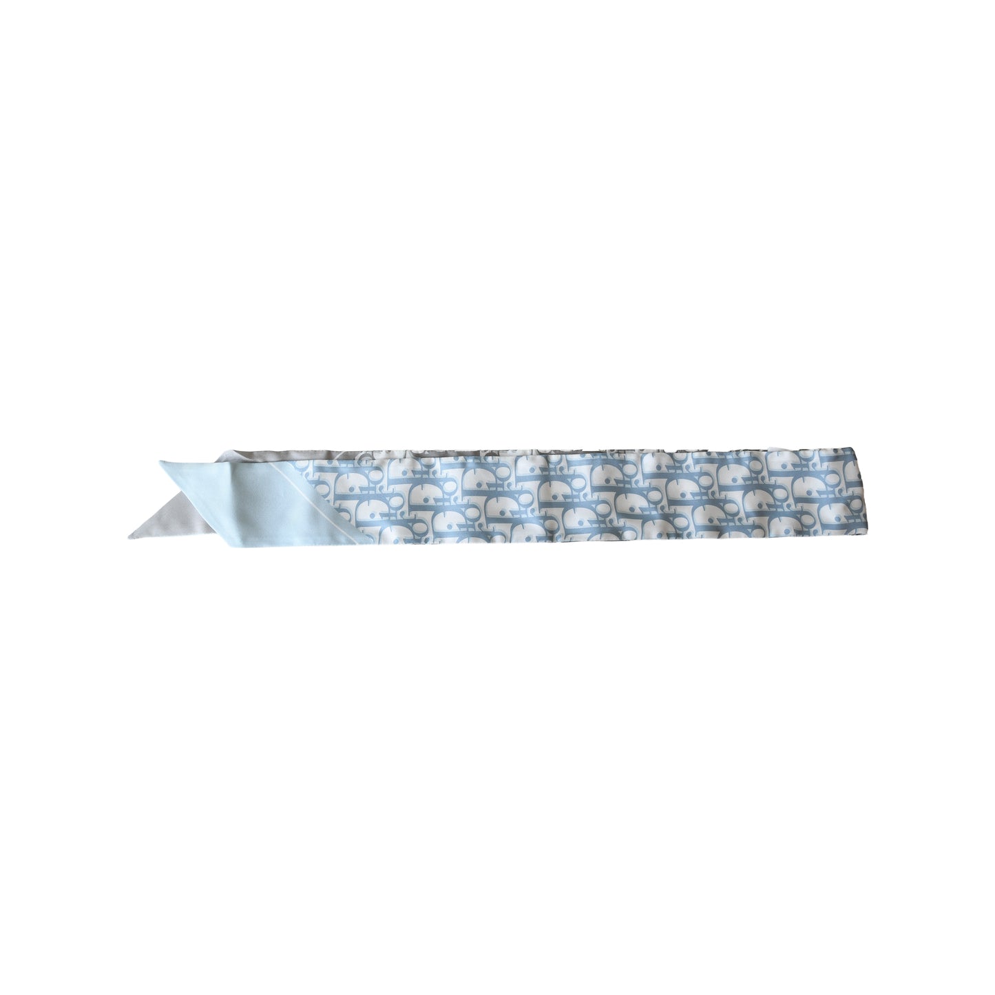 Dior Oblique Mitzah Twilly Scarf Light Blue Grey