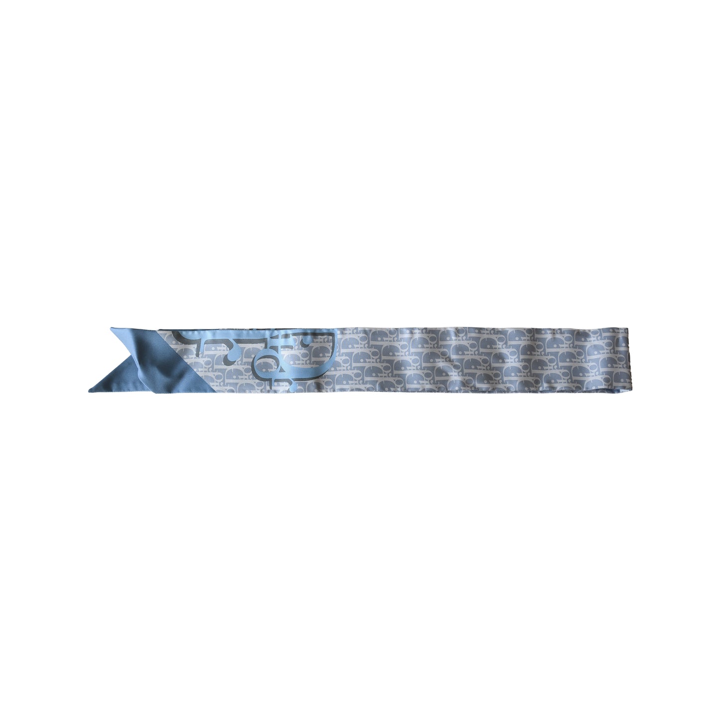 Dior Oblique Diortwin Mitzah Twilly Scarf Blue
