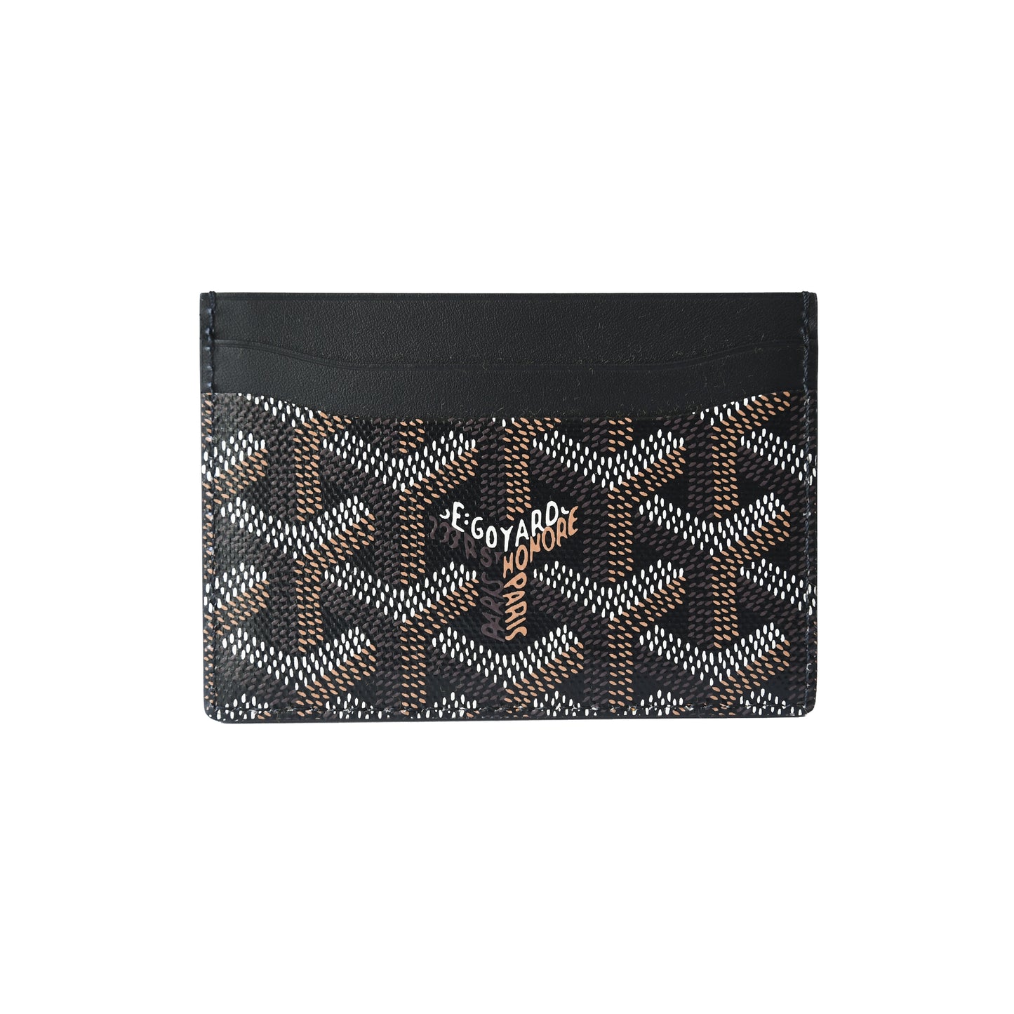 Goyard Saint Sulpice Card Holder Black Tan Canvas