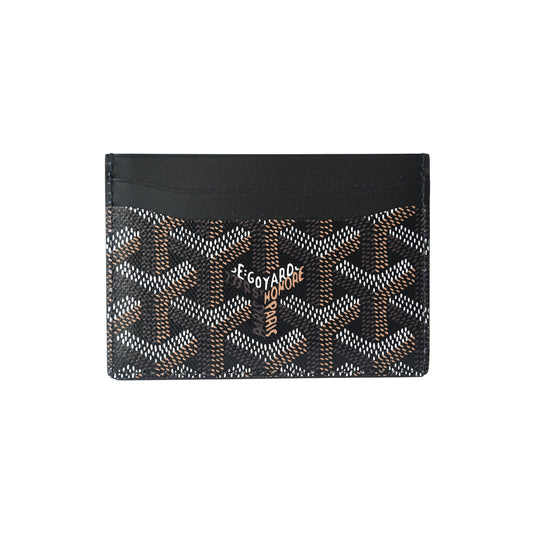 Goyard Saint Sulpice Card Holder Black Tan Canvas