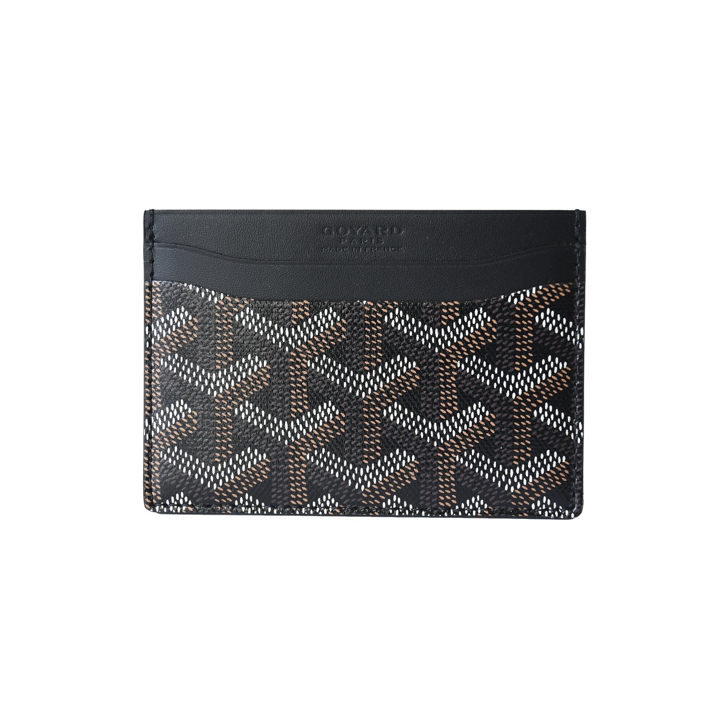 Goyard Saint Sulpice Card Holder Black Tan Canvas