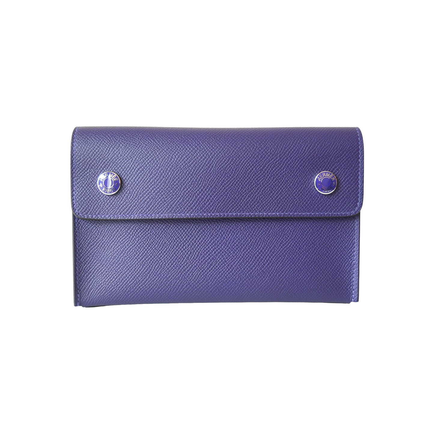 Hermes Epsom Hermesnap Wallet Crossbody Bag Purple