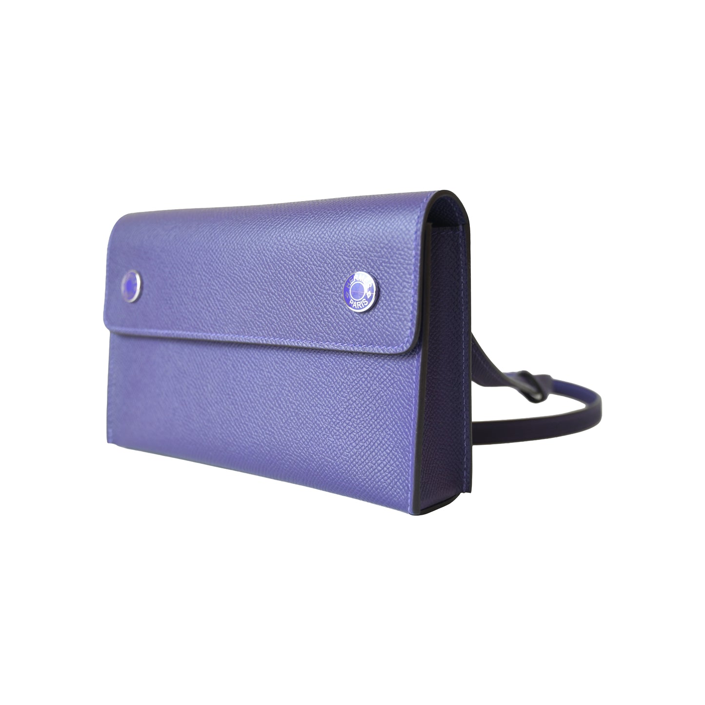 Hermes Epsom Hermesnap Wallet Crossbody Bag Purple