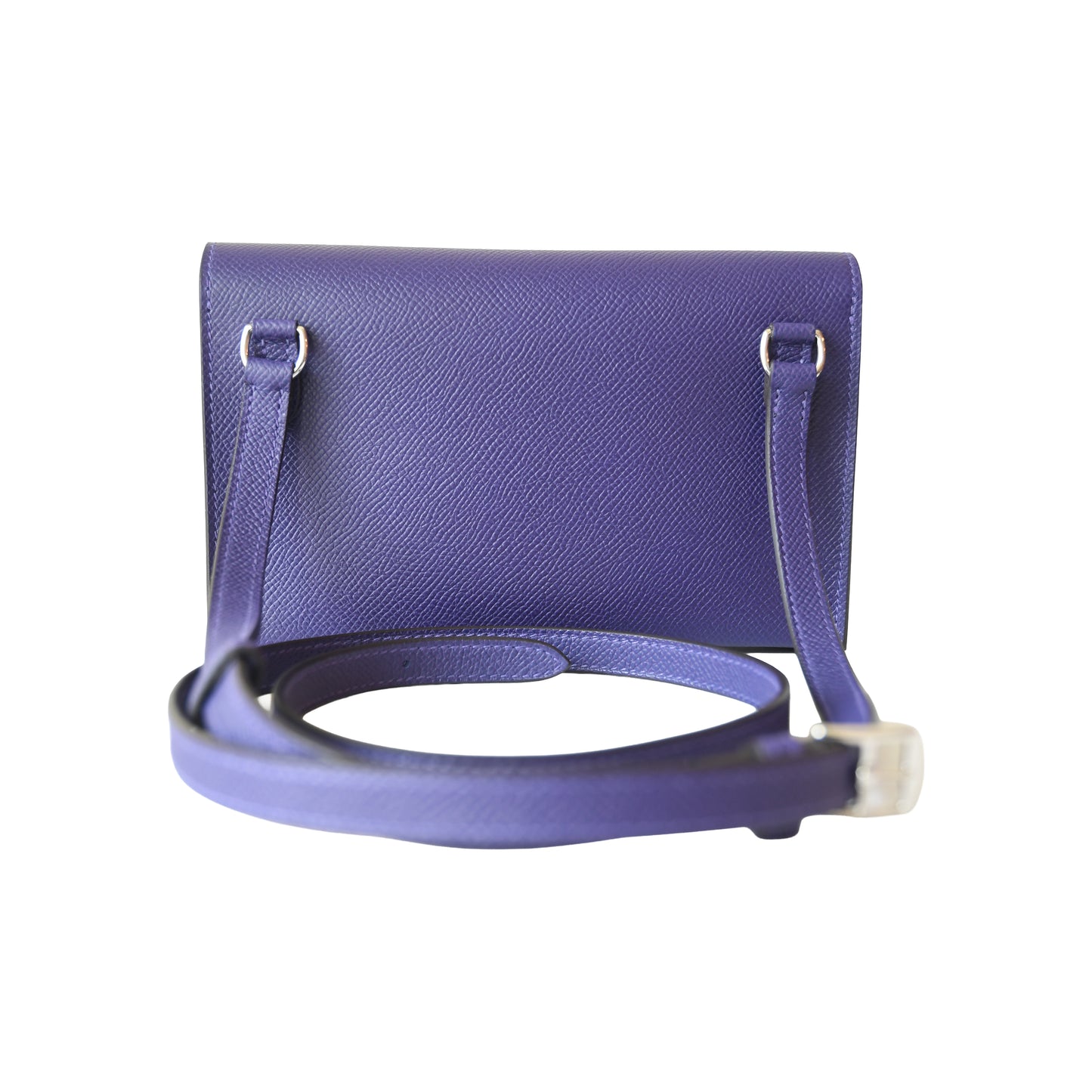 Hermes Epsom Hermesnap Wallet Crossbody Bag Purple