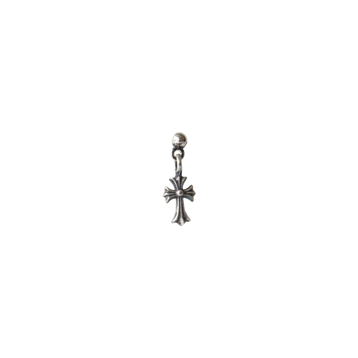 Chrome Hearts Baby Fat Cross Drop Earring Silver