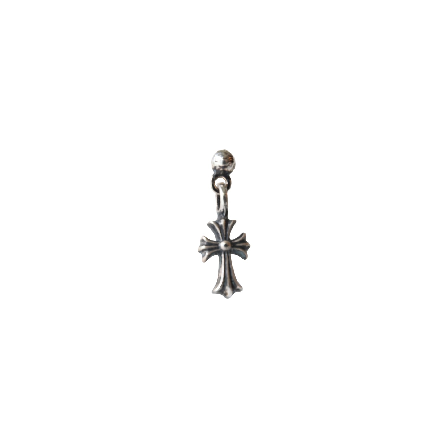 Chrome Hearts Baby Fat Cross Drop Earring Silver