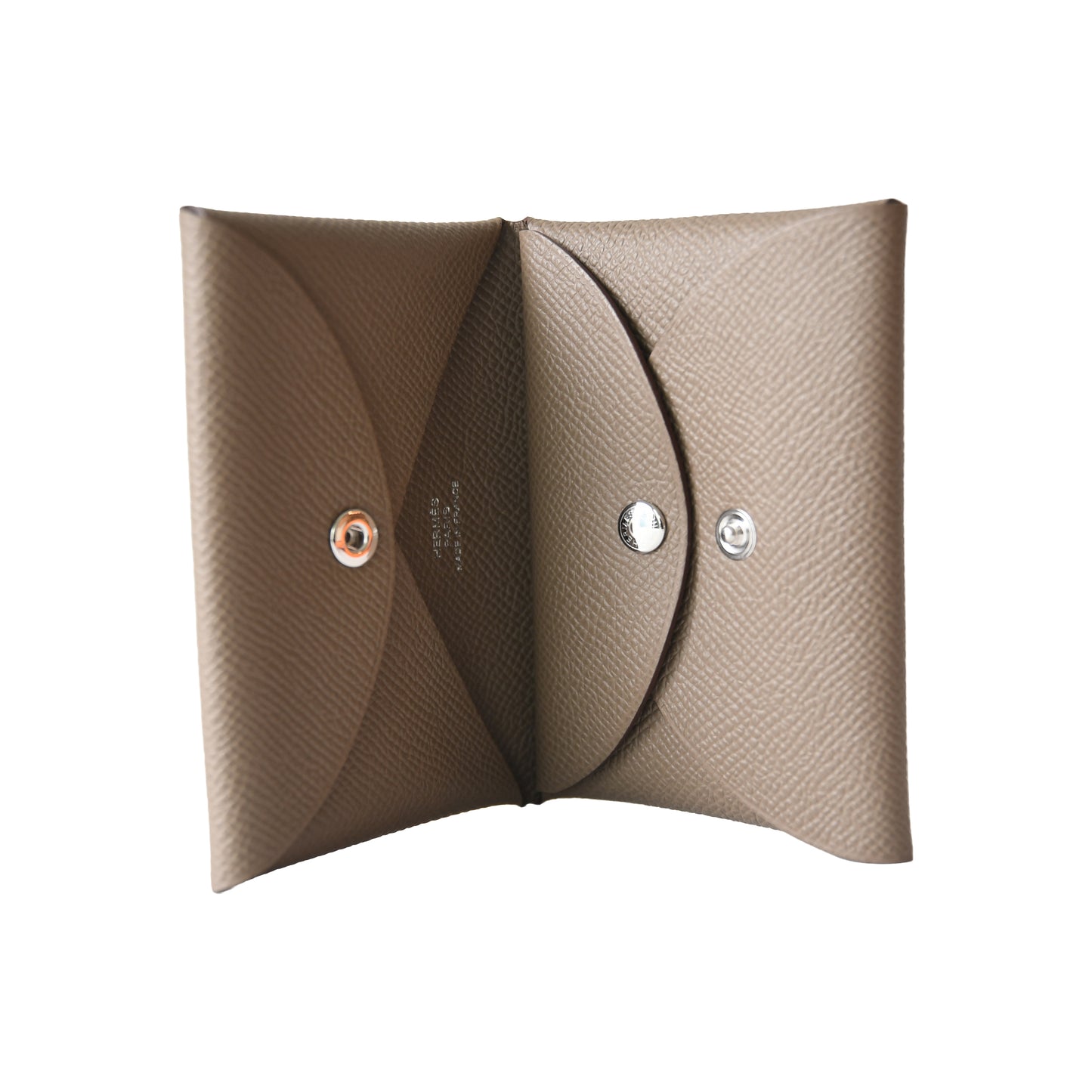 Hermes Calvi Duo Compact Card Holder Etoupe