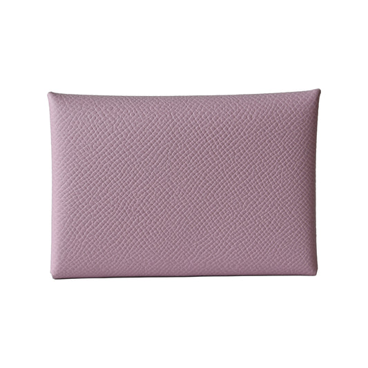 Hermes Calvi Duo Compact Card Holder Mauve Pale