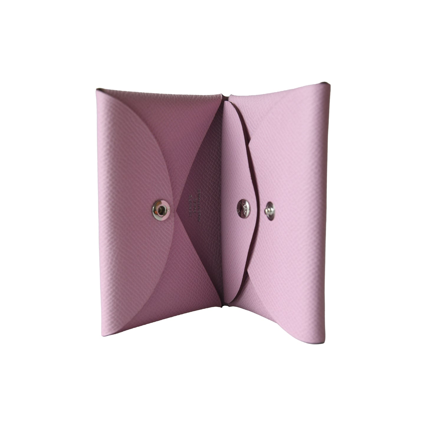 Hermes Calvi Duo Compact Card Holder Mauve Pale