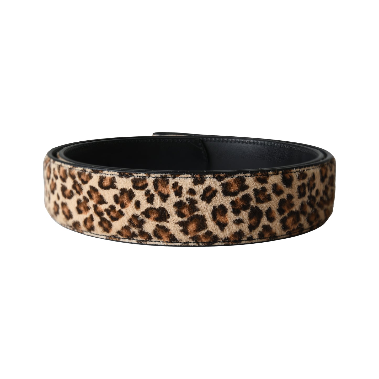 Chrome Hearts Leopard Print Pony Hair Belt Strap