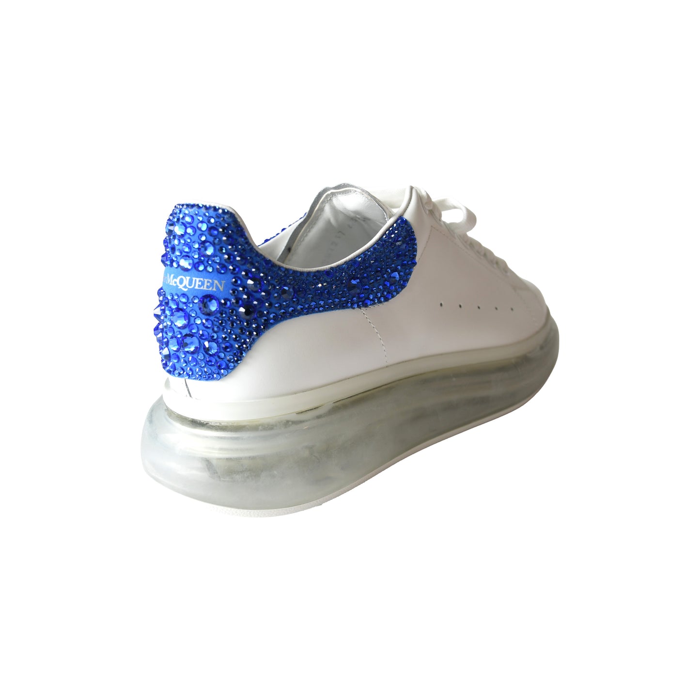 Alexander McQueen Oversized Clear Sole White Blue Crystal