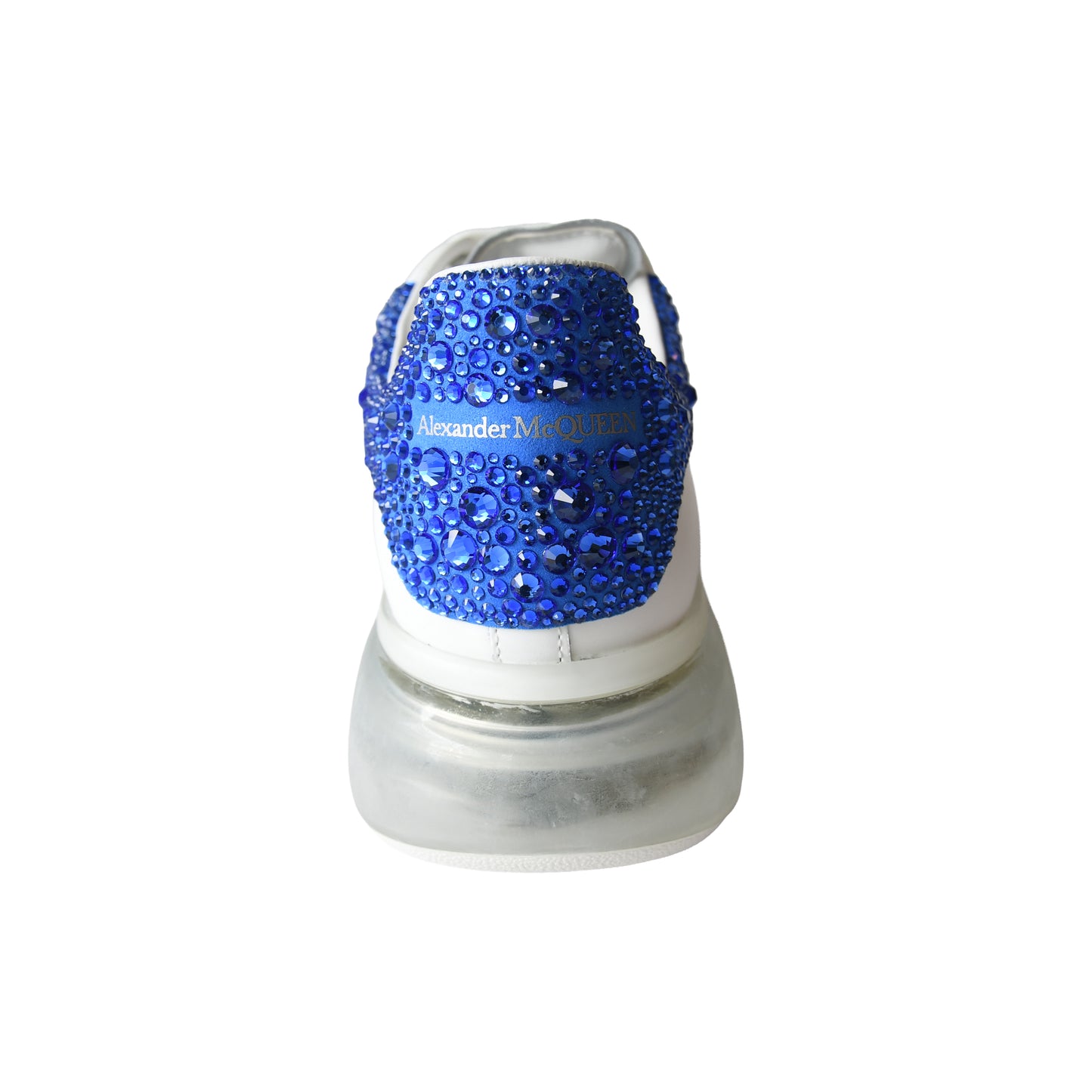 Alexander McQueen Oversized Clear Sole White Blue Crystal