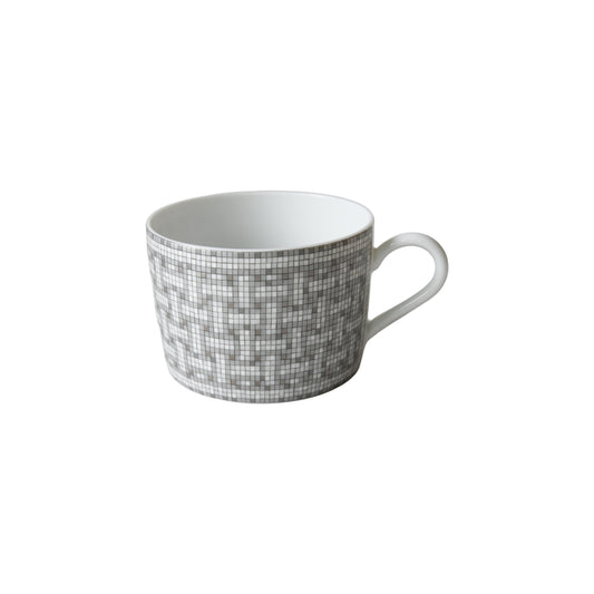 Hermes Mosaique au 24 Platinum Tea Cup and Saucer (2 Sets)