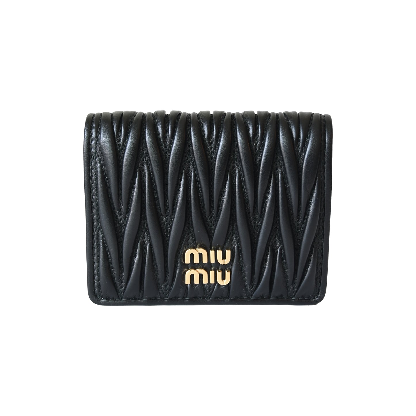 Miu Miu Matelasse Nappa Leather Wallet Black