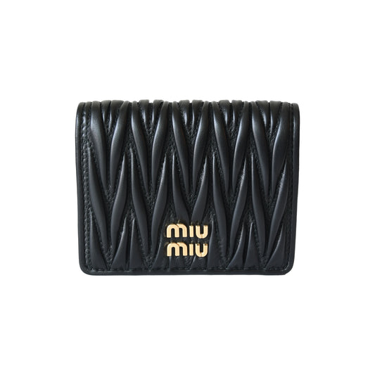 Miu Miu Matelasse Nappa Leather Wallet Black