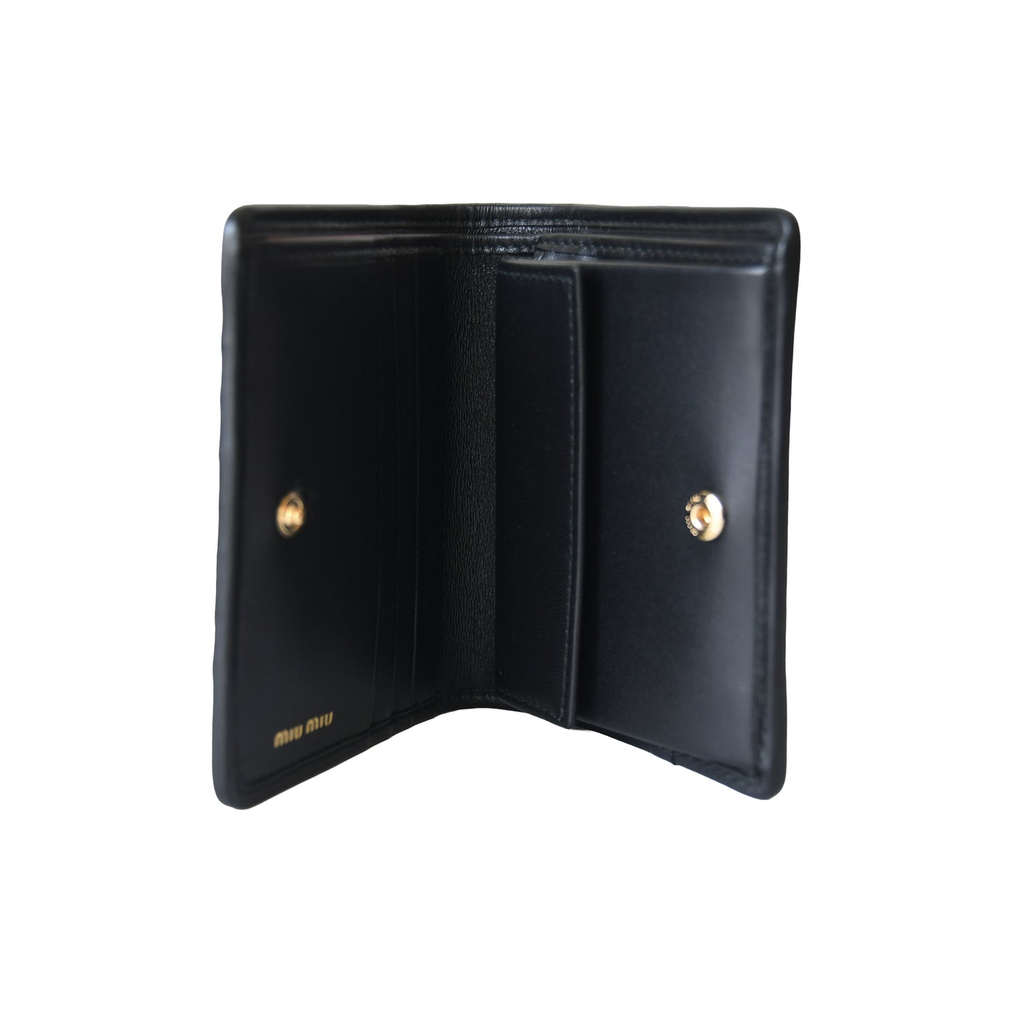 Miu Miu Matelasse Nappa Leather Wallet Black