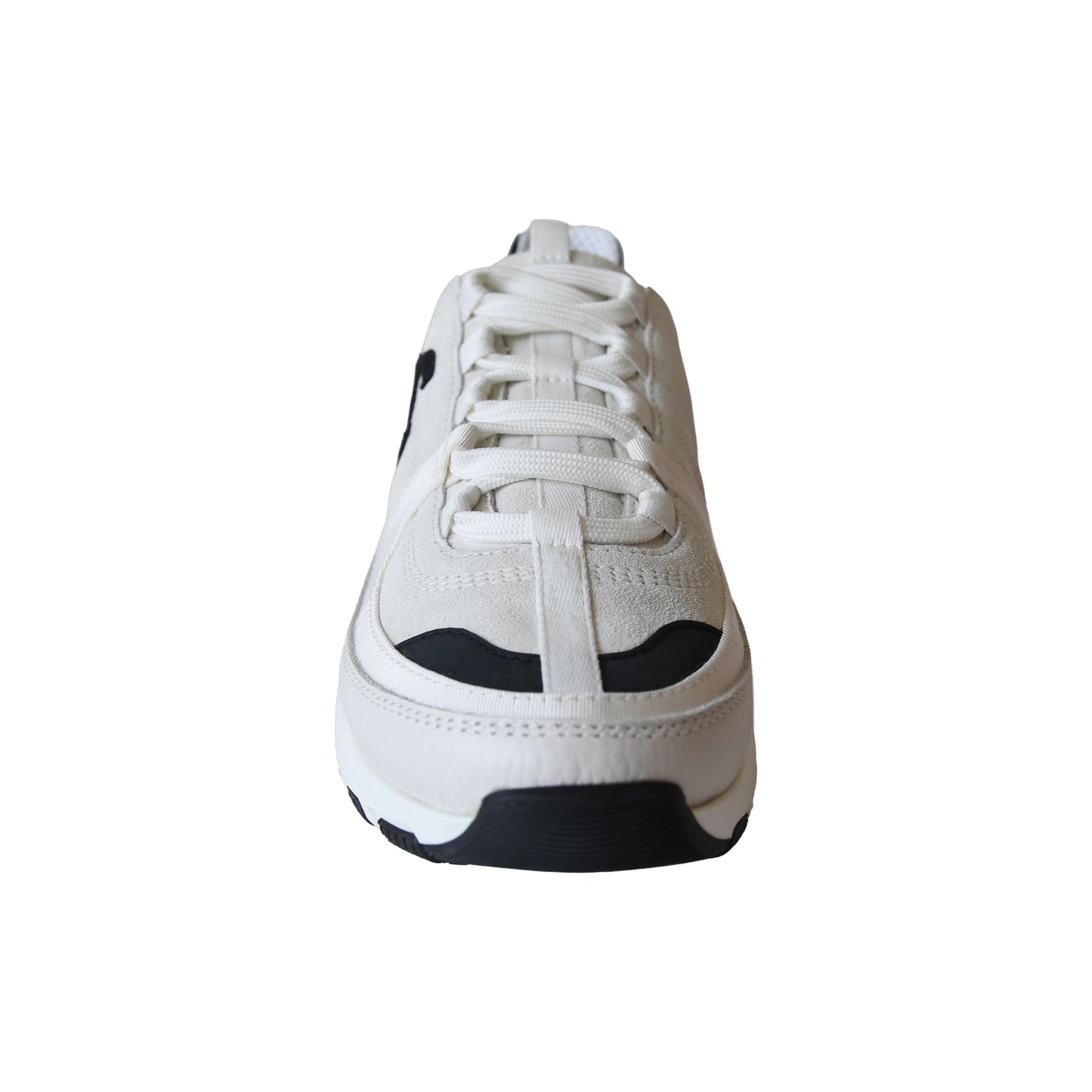 Chanel Calfskin Suede Calfskin Sneakers White Black