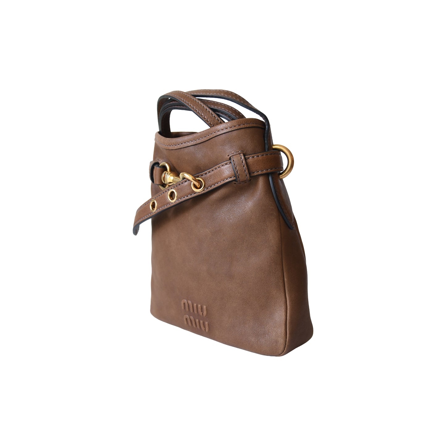 Miu Miu Nappa Suede Pouch Caramel