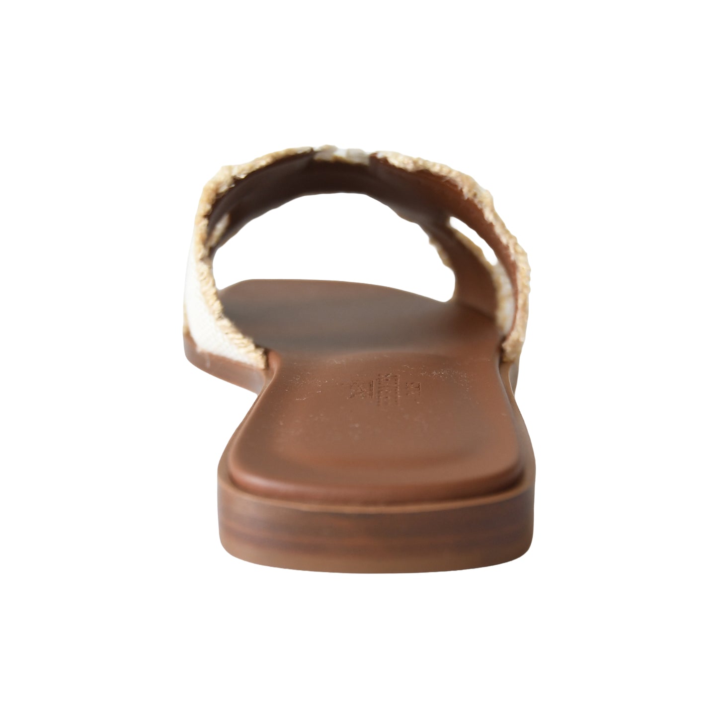 Hermes Oran Fringed Linen Canvas Sandal Beige