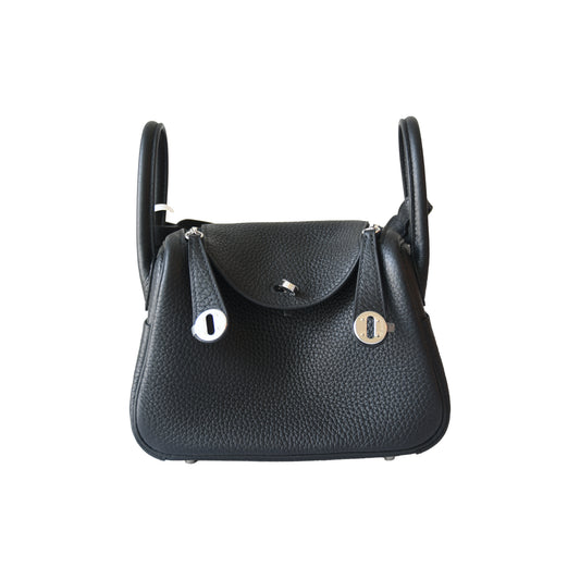 Hermes Lindy II Mini Bag Palladium Hardware Noir