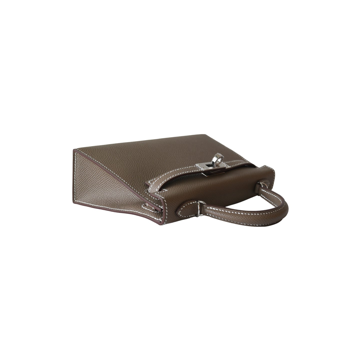 Hermes Mini Kelly II Bag Palladium Hardware Etoupe