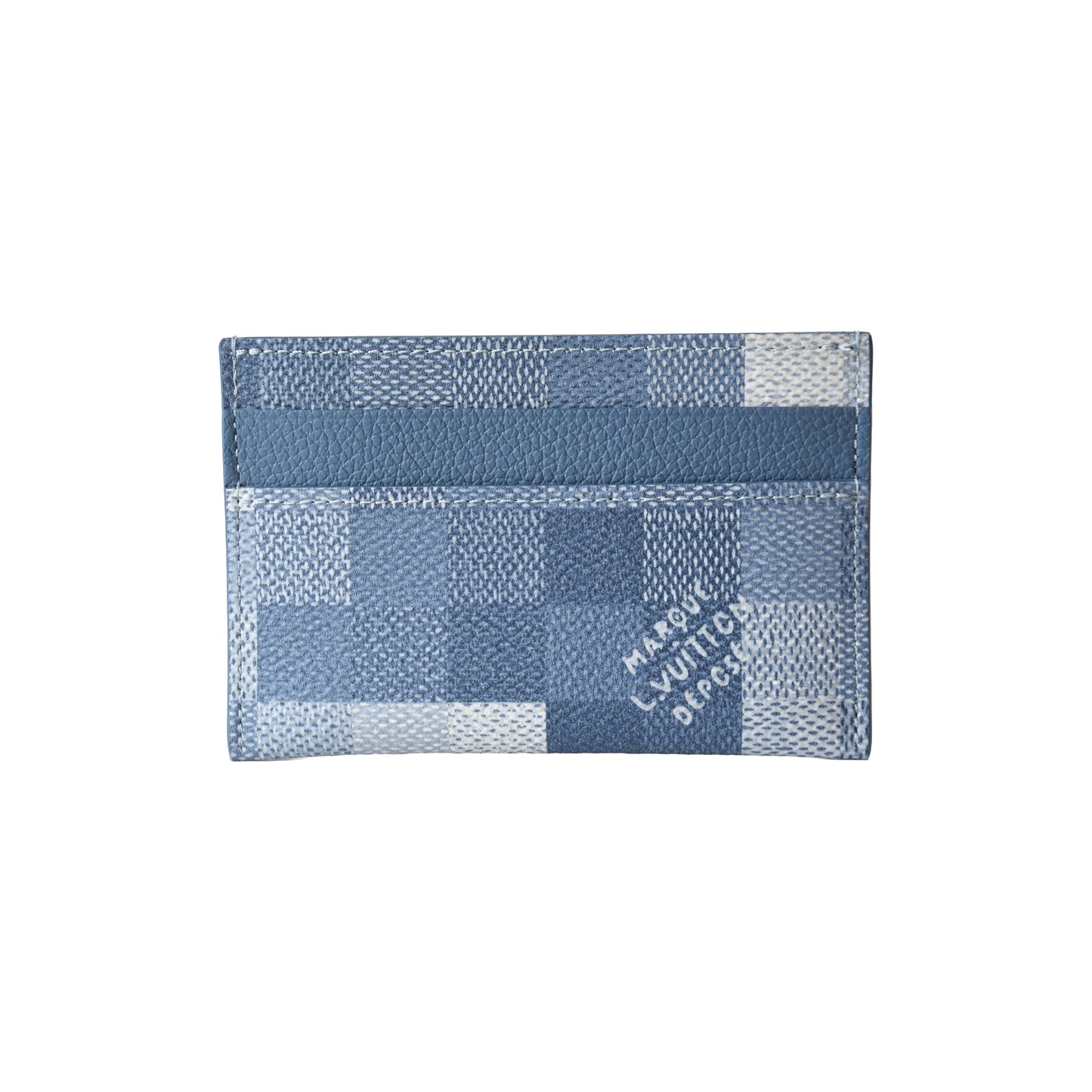 Louis Vuitton Blue Pixel Double Card Holder Indigo Damoflage