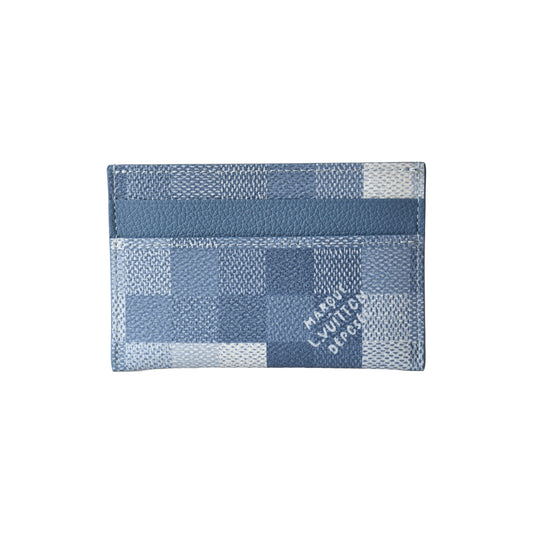 Louis Vuitton Blue Pixel Double Card Holder Indigo Damoflage