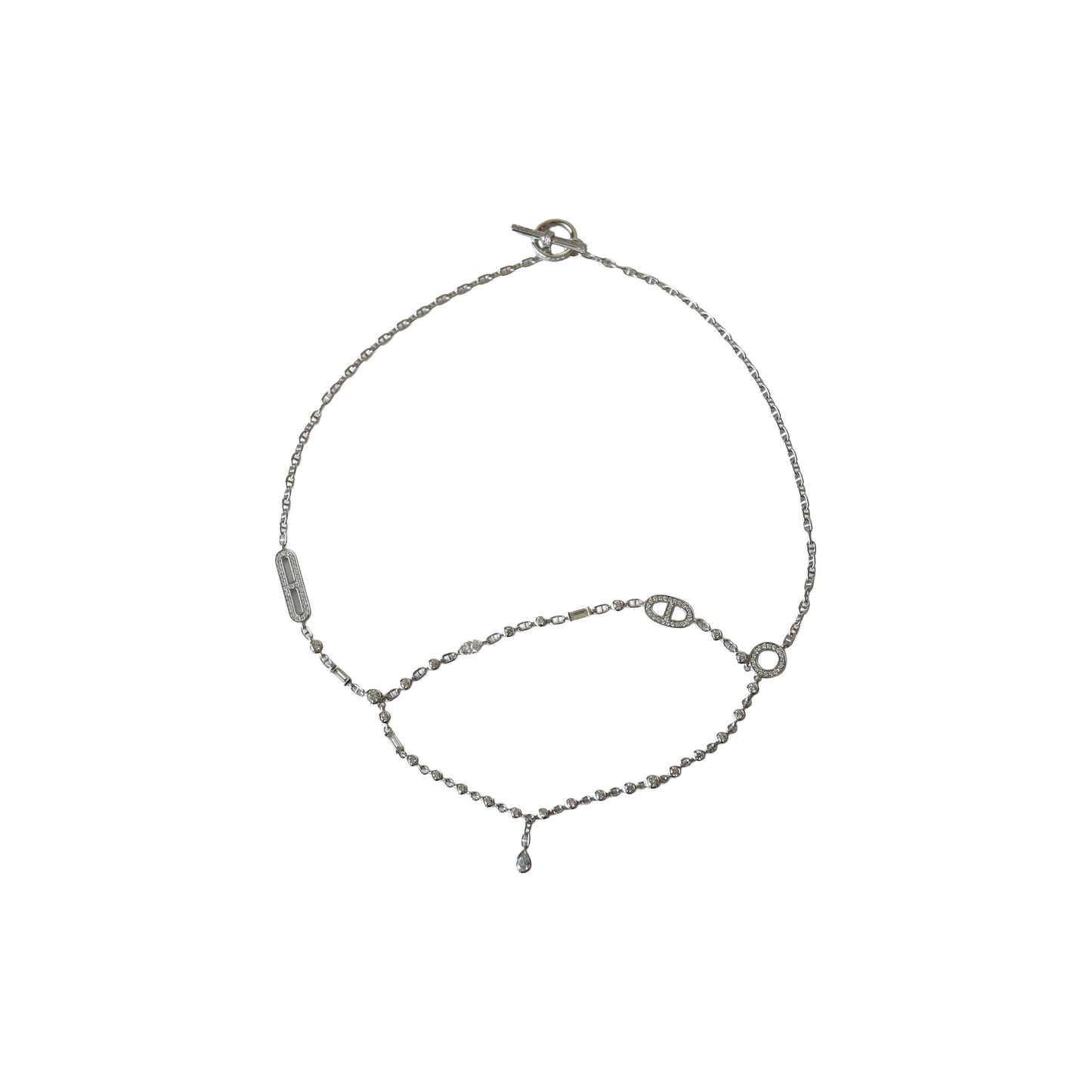 Hermes Chaine d'ancre Chaos Fancy Bracelet With Diamonds White Gold