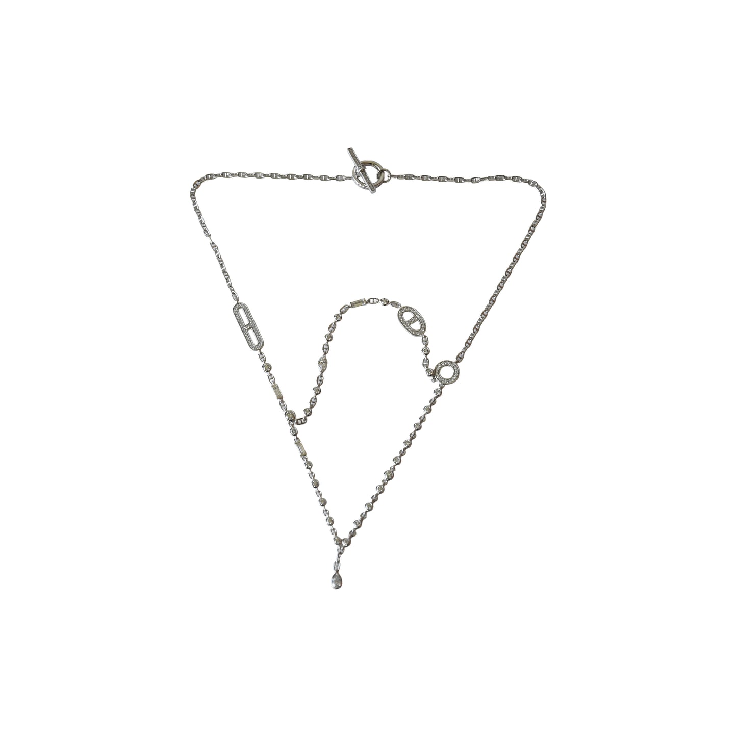 Hermes Chaine d'ancre Chaos Fancy Bracelet With Diamonds White Gold