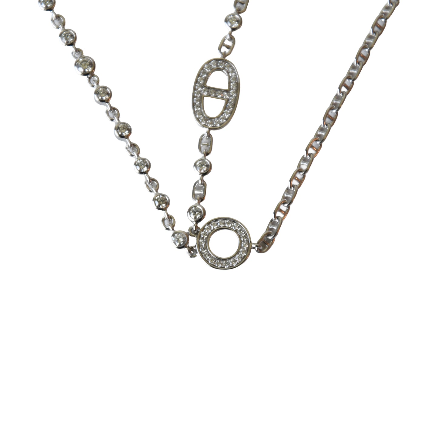 Hermes Chaine d'ancre Chaos Fancy Bracelet With Diamonds White Gold