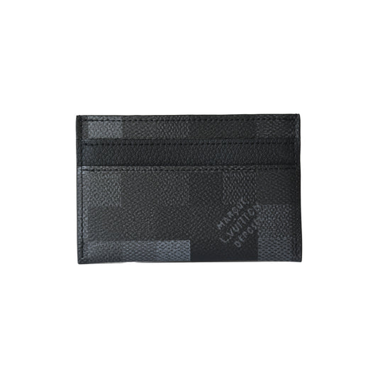 Louis Vuitton Black Pixel Double Card Holder Noir Damoflage