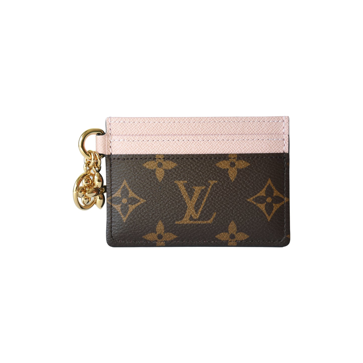 Louis Vuitton Monogram Card Holder With Charm Rose Ballerine