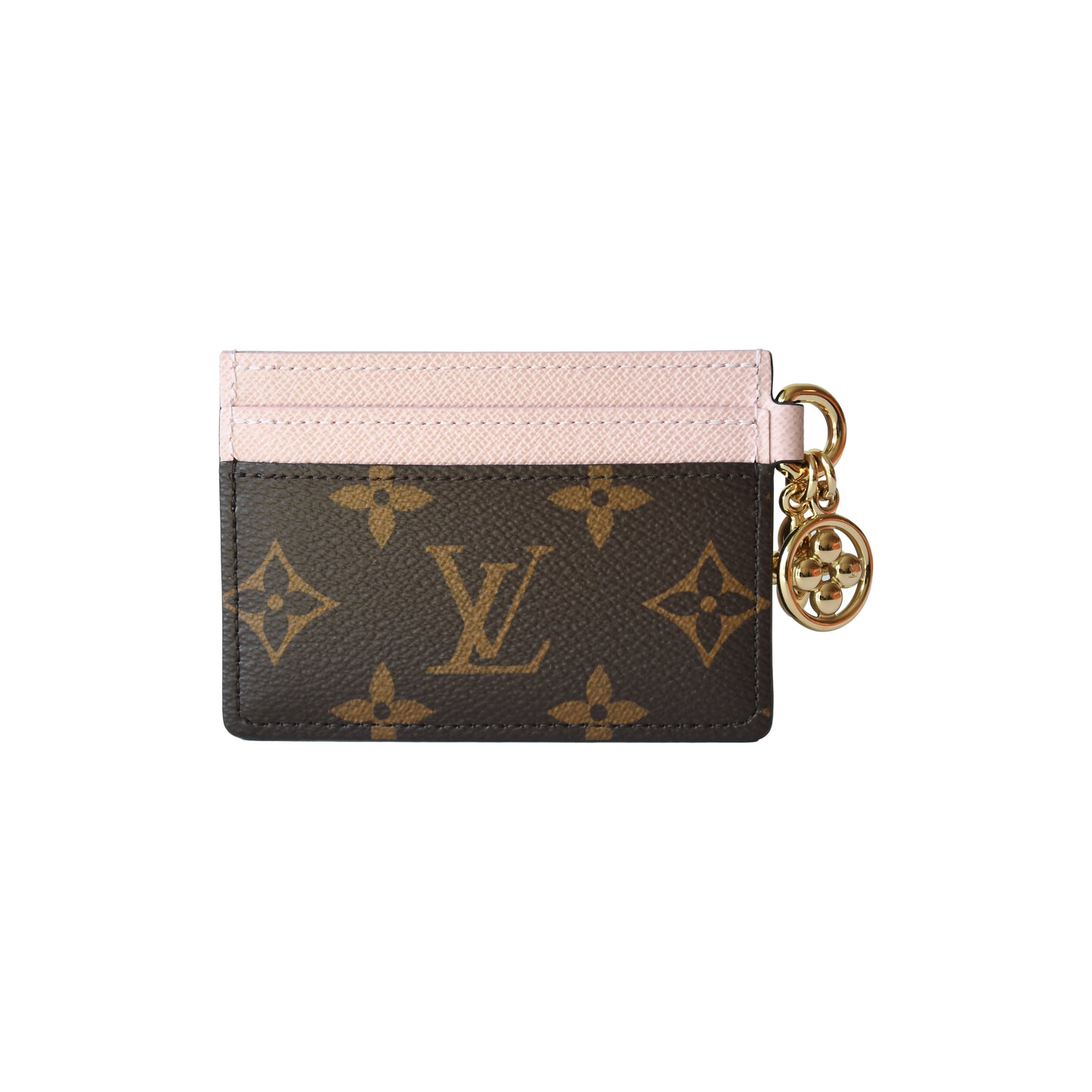 Louis Vuitton Monogram Card Holder With Charm Rose Ballerine