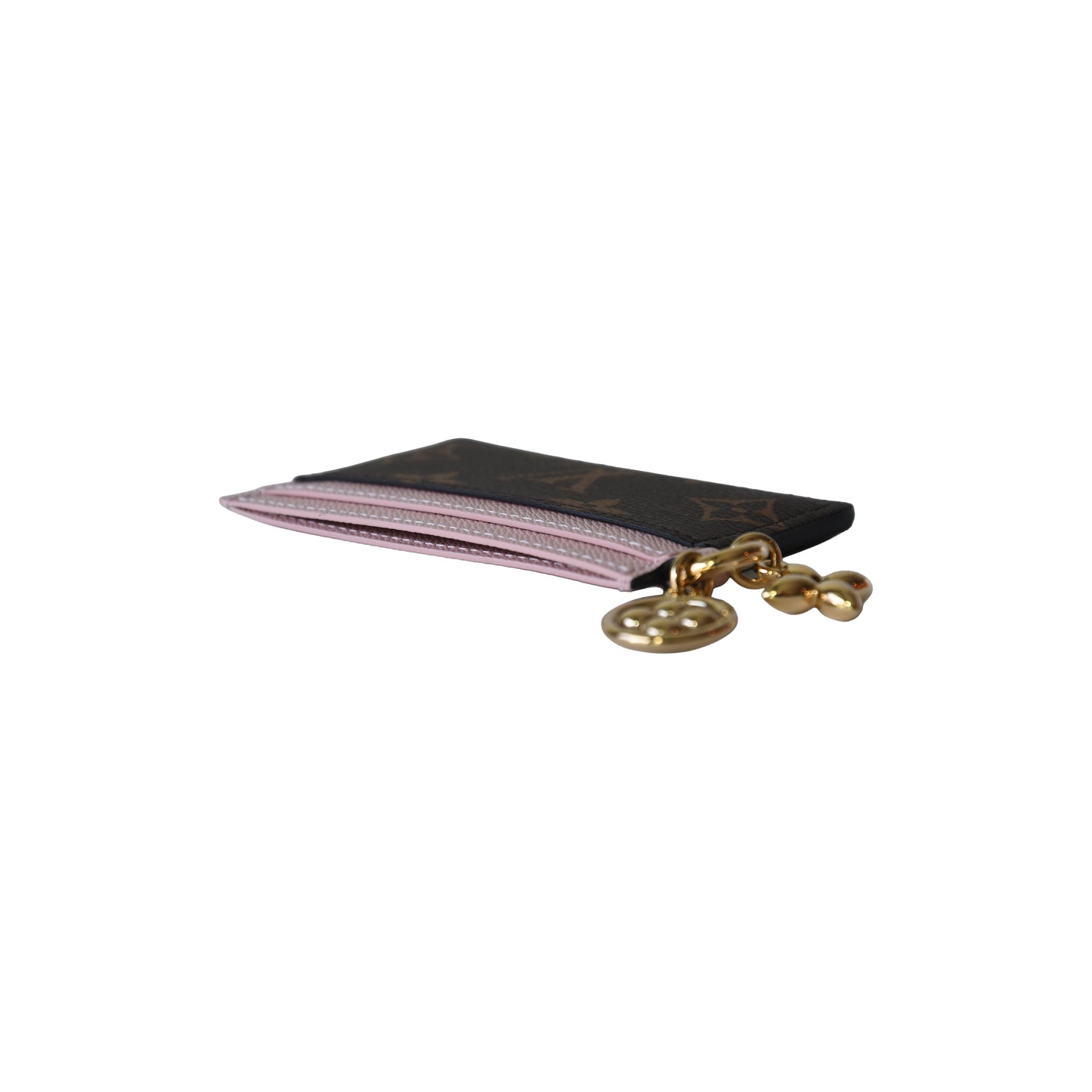 Louis Vuitton Monogram Card Holder With Charm Rose Ballerine